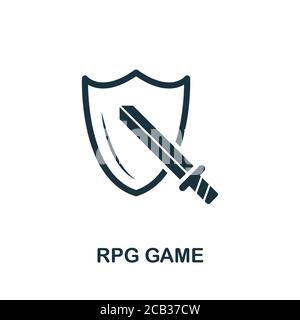 Rpg Game icon. Simple element from game development collection. Filled Rpg Game icon for templates, infographics and more Stock Vector