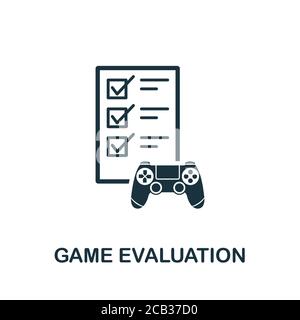 Game Evaluation icon. Simple element from game development collection. Filled Game Evaluation icon for templates, infographics and more Stock Vector