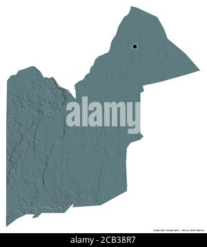 Orange Walk, district of Belize. Colored elevation map with lakes and ...