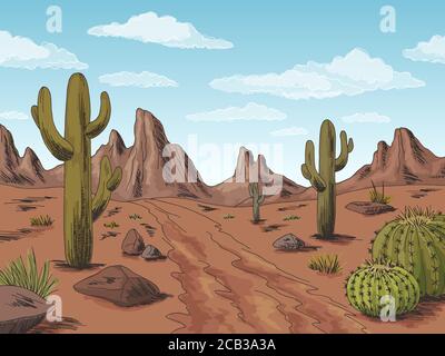 How to draw scenery of Desert step by step  YouTube