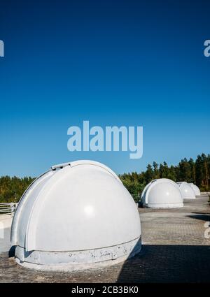 Dome of special astrophysical observatory in Constancia, Santarem, Portugal