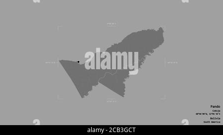 Pando Area Area of Pando, department of Bolivia, isolated on a solid background in ...