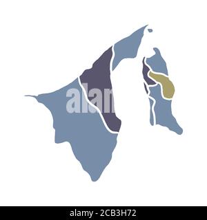Brunei darussalam map vector design template illustration Stock Vector