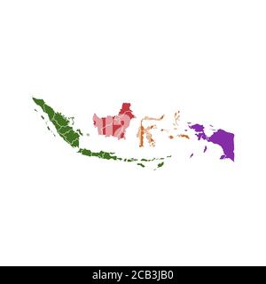 Indonesian map vector design template illustration Stock Vector