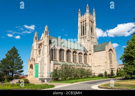 The Gothic Cathedral of St. John the Evangelist on the South Hill area of Spokane, Washington, on a sunny summer day Stock Photo