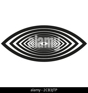 Hypnotic eye illusion. All seeing eye. Illuminati mason symbol isolated vector illustration Stock Vector