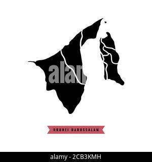 Brunei darussalam map vector design template illustration Stock Vector