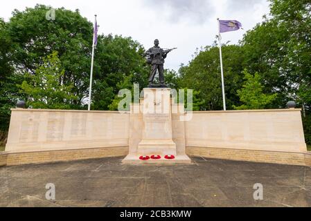 Memorial to honour the 78 soldiers from The Royal Anglian Regiment who have lost their lives since 1959, Imperial War Museum, Duxford, Cambridgeshire Stock Photo