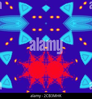 Printing Red and blue with aqua color abstract geometric shapes. Star gradient elements for minimal banner, tile, social post. Futuristic trendy dynam Stock Photo