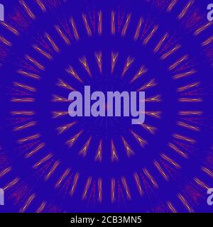Blue abstract kaleidoscope background. Beautiful multicolor kaleidoscope texture. Unique gold mandala design Stock Photo