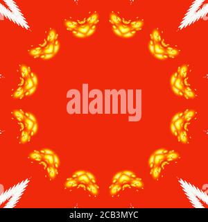 Red gold abstract kaleidoscope background. Beautiful multicolor kaleidoscope texture. Unique mandala design Stock Photo