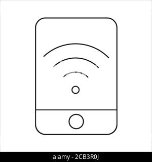 Smartphone with Wi-Fi icon vector on white background Stock Vector
