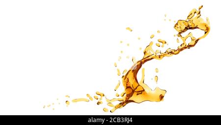 Beer splashes isolated on white background Stock Photo