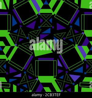 Abstract geometric vector pattern with funky, dynamic rythm. Stock Vector