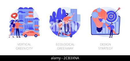 Environmental urban solutions abstract concept vector illustrations. Stock Vector