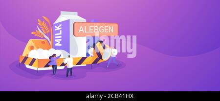 Food allergy concept banner header Stock Vector