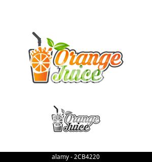 Orange Juice Logo Template. Juice Drink Vector Design. Fruit Illustration.EPS 10 Stock Vector