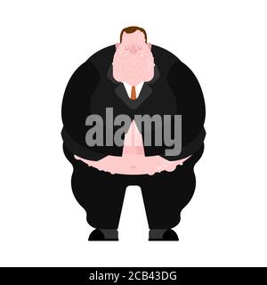 Fat nasty boss. Sweaty vile boss. vector illustration Stock Vector