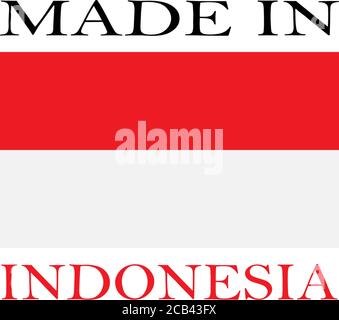 Made in Indonesia, Indonesian flag icon logo vector template Stock Vector