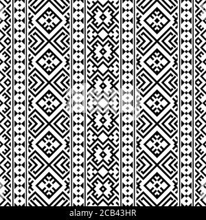 Moroccan motif pattern illustration vector in black white color Stock Photo