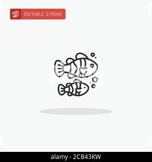 Clownfish icon vector. Clownfish icon for presentation. Stock Vector