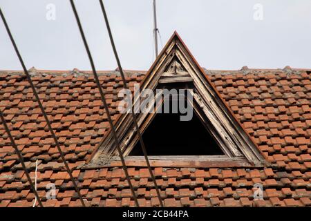 An abstract photo of a window on roof top Stock Photo