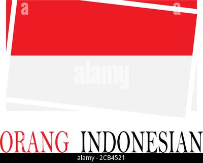 Made in Indonesia, Indonesian flag icon logo vector template Stock Vector