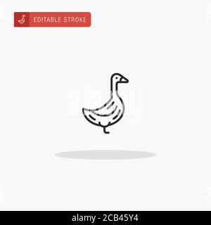 Goose icon vector. Goose icon for presentation. Stock Vector