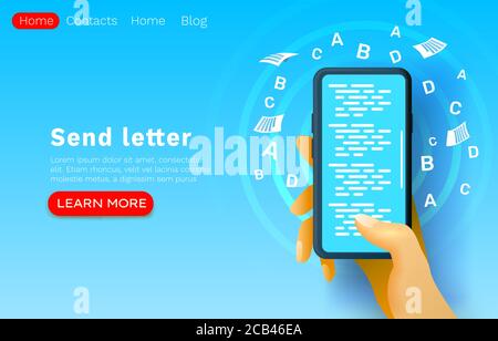 Mobile email message, chat internet, web site banner design. Vector illustration Stock Vector
