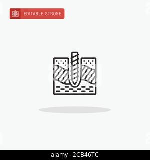 Drill icon vector. Drill icon for presentation. Stock Vector