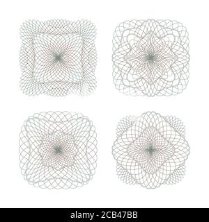 Guilloche decorative elements Stock Vector