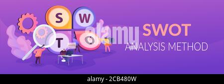 SWOT analysis web banner concept. Stock Vector
