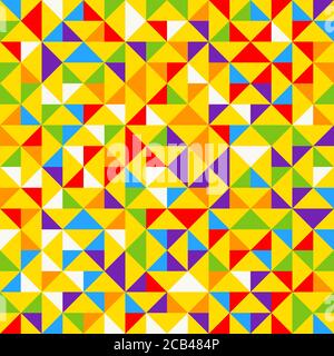 Rainbow mosaic tiles, abstract geometric background, seamless vector pattern. Colorful geometric background with triangles. Minimal background, rainbo Stock Vector