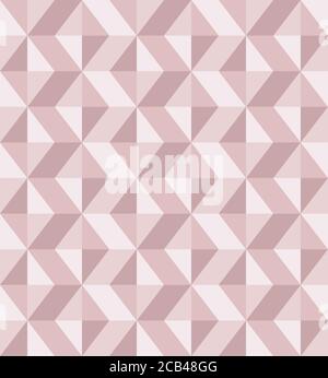 Abstract geomeric background in blush pink colors. Millennial pink rose gold, crystal texture. Seamless vector pattern. 3D surface background. Stock Vector