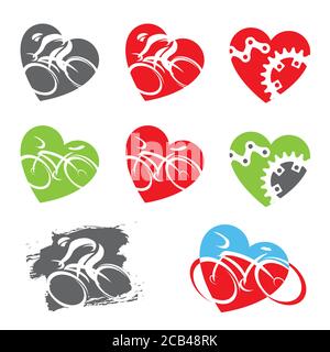 I love sports icon with heart and barbell vector illustration