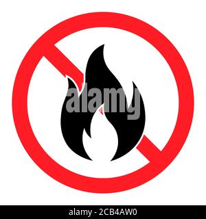 No fire sign flame forbidden beware icon symbol vector illustration Stock Vector