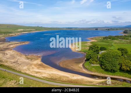 Aerial View Of Harperrig Reservoir West Lothian Scotland Stock Photo aerial-view-of-harperrig-reservoir-west-lothian-scotland-stock-photo