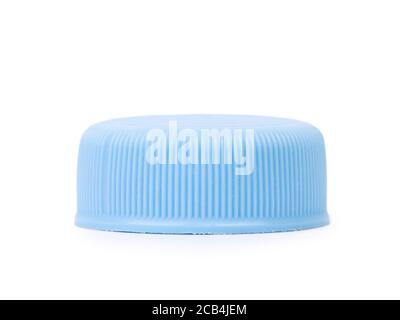 Blue plastic bottle cup isolated on white background Stock Photo