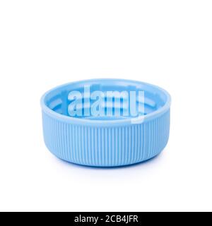 Blue plastic bottle cup isolated on white background Stock Photo
