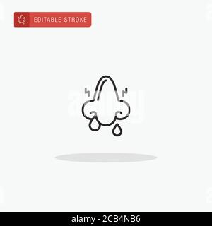nose bleeding disease line icon vector illustration Stock Vector Image ...
