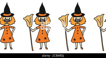 Download cartoon woman wearing halloween mask Stock Vector Image ...