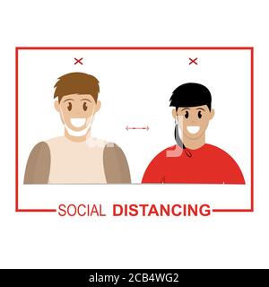 Social distancing poster Stock Vector