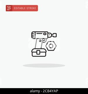 Drill icon vector. Drill icon for presentation. Stock Vector