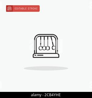 Newtons Cradle icon vector. Newtons Cradle icon for presentation. Stock Vector