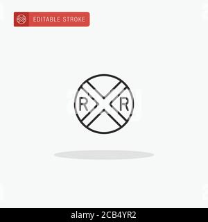 Railroad Crossing icon vector. Railroad Crossing icon for presentation. Stock Vector