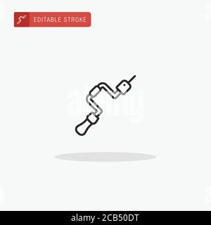 Hand Drill icon vector. Hand Drill icon for presentation. Stock Vector