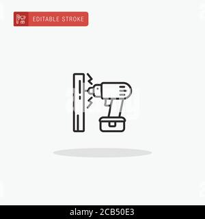 Drill icon vector. Drill icon for presentation. Stock Vector