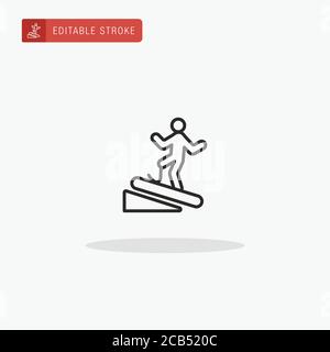 Snowboarding icon vector. Snowboarding icon for presentation. Stock Vector