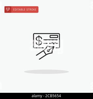 Cheque icon vector. Cheque icon for presentation. Stock Vector