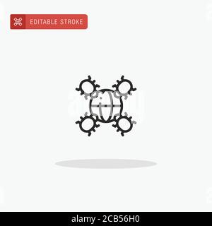 Bug icon vector. Bug icon for presentation. Stock Vector
